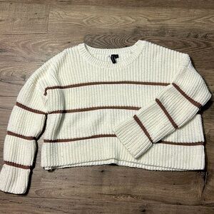 Striped Cable Knit Sweater